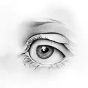 blonde woman, long hair, realistic eyes tattoo design idea