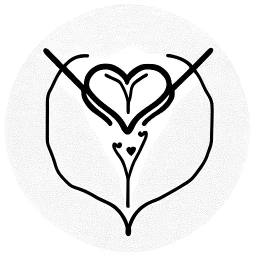 symmetrical love heart tattoo design idea