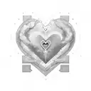 create a fine line love heart with the following text in the centre of it: 31.03 tattoo design idea