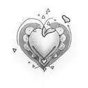 create a fine line love heart with the following text in the centre of it: 31.03 tattoo design idea