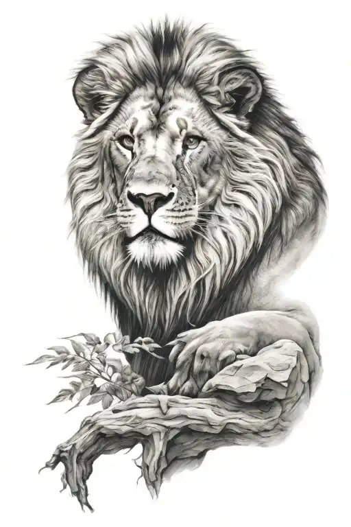 lion head tattoo design idea