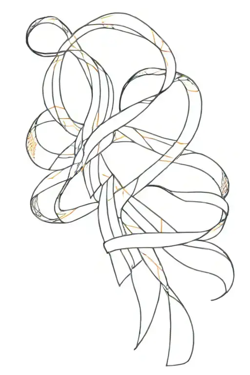 Orange MS Ribbon with the numbers 8, 3, and 1 overlayed tattoo design idea