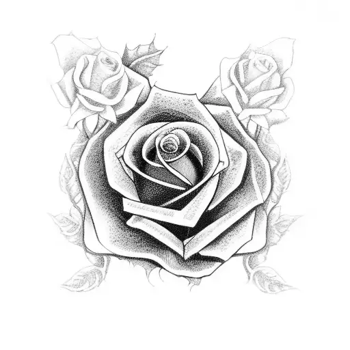 A skeleton hand plucking petals off a dead rose tattoo design idea
