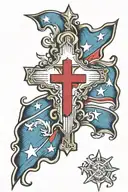 cross with texas flag tattoo design idea