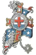 cross with texas flag tattoo design idea