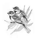 3 sparrows tattoo design idea