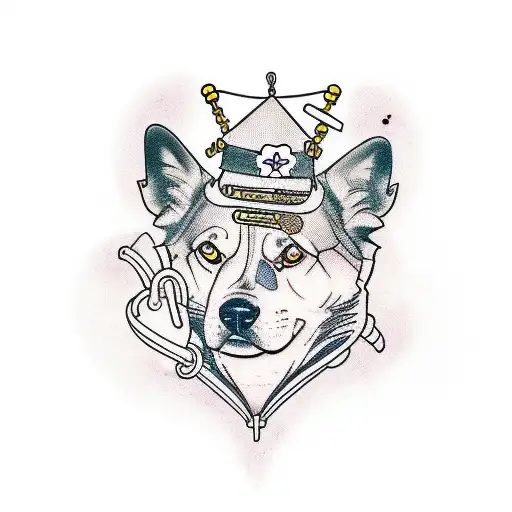A tattoo design incorporating elements of money and trap music with a subtle reference to your dog, combining your passions in a unique way tattoo design idea