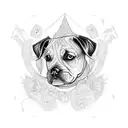 A tattoo design incorporating elements of money and trap music with a subtle reference to your dog, combining your passions in a unique way tattoo design idea