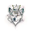 A tattoo design incorporating elements of money and trap music with a subtle reference to your dog, combining your passions in a unique way tattoo design idea