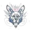 A tattoo design incorporating elements of money and trap music with a subtle reference to your dog, combining your passions in a unique way tattoo design idea