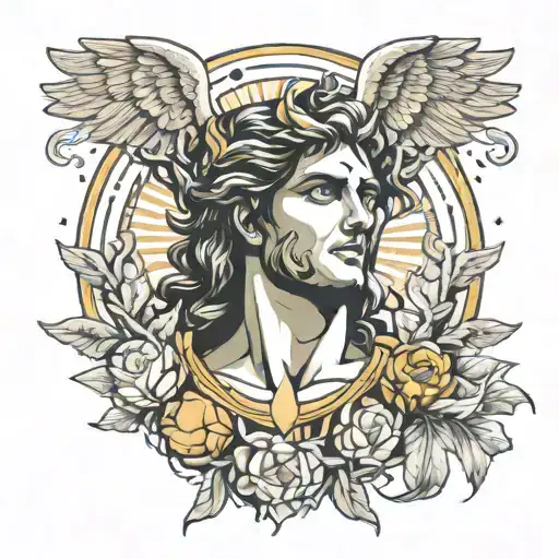 Helios greek god tattoo design idea