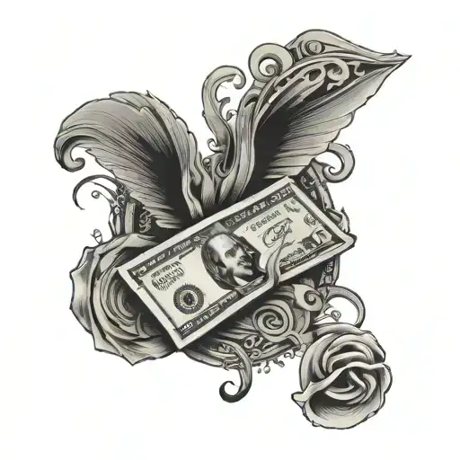 money, working, perseverance tattoo design idea