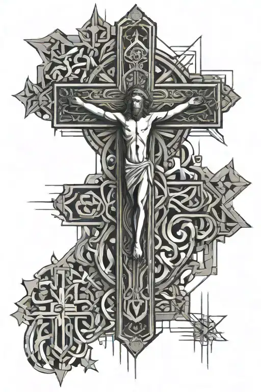 jesus christ cross tattoo design idea