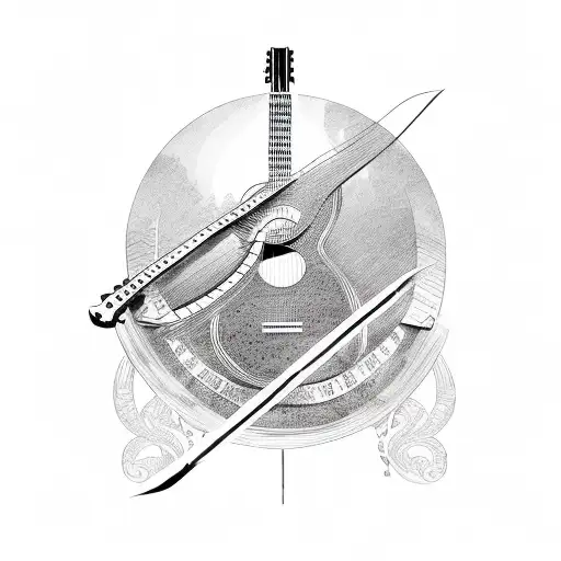 Guitar Viking Ties tattoo design idea