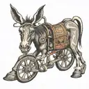 mule with a spinning wheel tattoo design idea