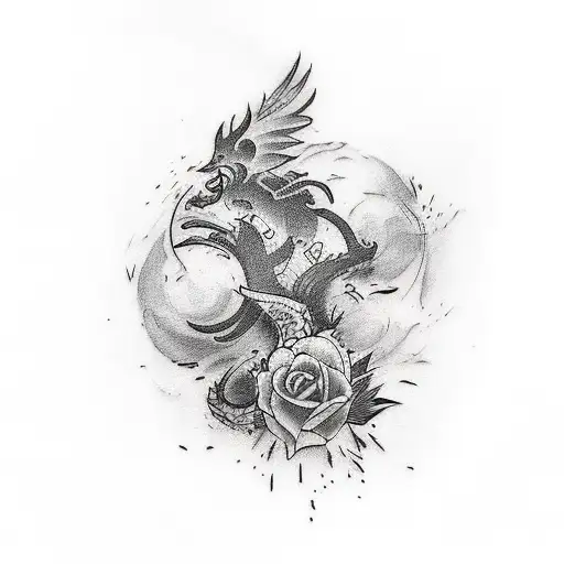 draw a tattoo with the following characteristics :  the word "FENG" with illustration of all for one, one  tattoo design idea