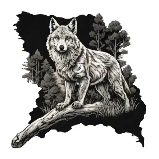 wilderness risk taking adventure animal  tattoo design idea