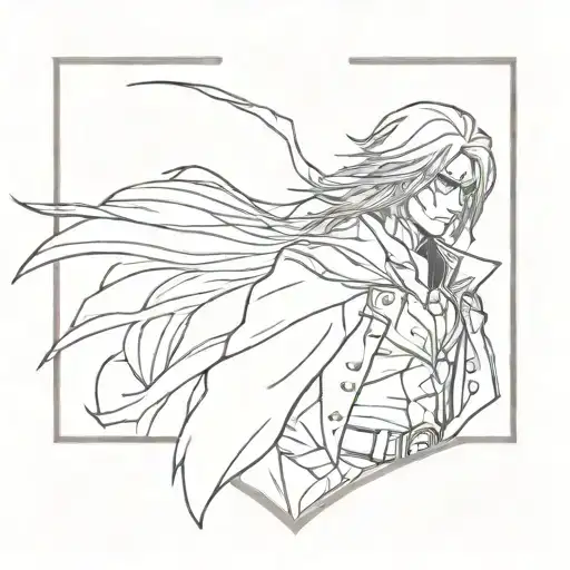 Alucard anime  simple tattoo design idea