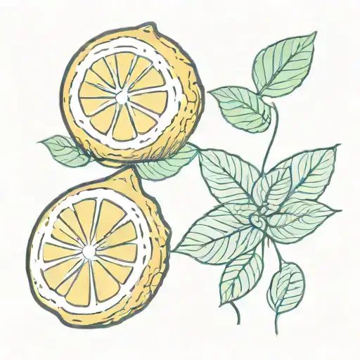 Lemon and mint  tattoo design idea