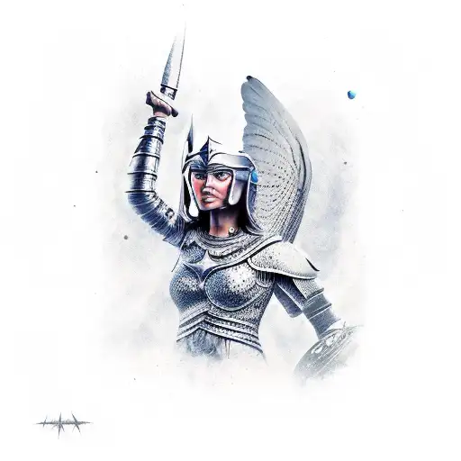 valkyrie warrior maiden tattoo design idea