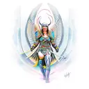 valkyrie warrior maiden tattoo design idea