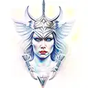 valkyrie warrior maiden tattoo design idea