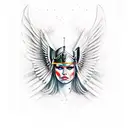 valkyrie warrior maiden tattoo design idea