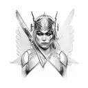 valkyrie warrior maiden tattoo design idea