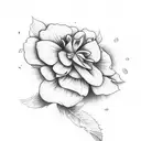 Flower with cross and dates tattoo design idea