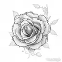 Flower with cross and dates tattoo design idea