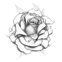 Flower cross and dates tattoo design idea