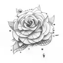 Flower cross and dates tattoo design idea