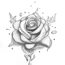 Flower cross and dates tattoo design idea