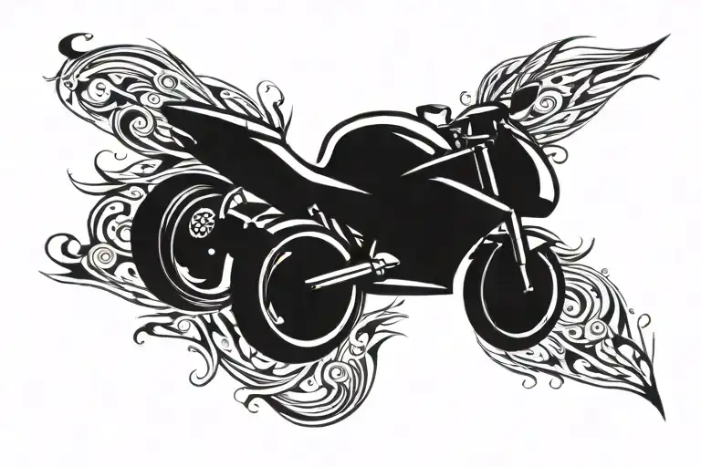racing turbo motor tattoo design idea