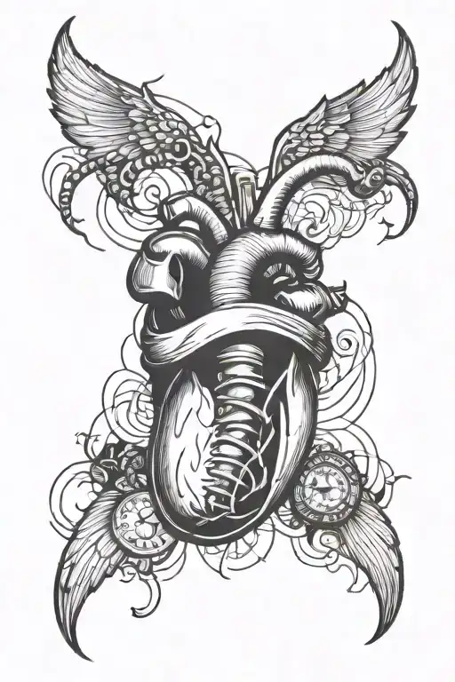 Dad heartbeat tattoo design idea