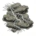 cloud with heartbeat line as lightning bolts tattoo design idea