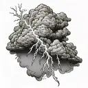 cloud with heartbeat line as lightning bolts tattoo design idea