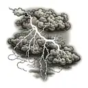cloud with heartbeat line as lightning bolts tattoo design idea
