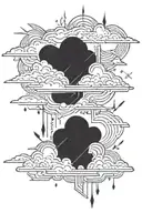 cloud with heartbeat line as lightning bolts tattoo design idea