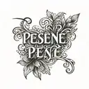a script tattoo that says 'presence' in Greek language  tattoo design idea