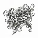 a script tattoo that says 'presence' in Greek language  tattoo design idea