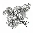 a script tattoo that says 'presence' in Greek language  tattoo design idea
