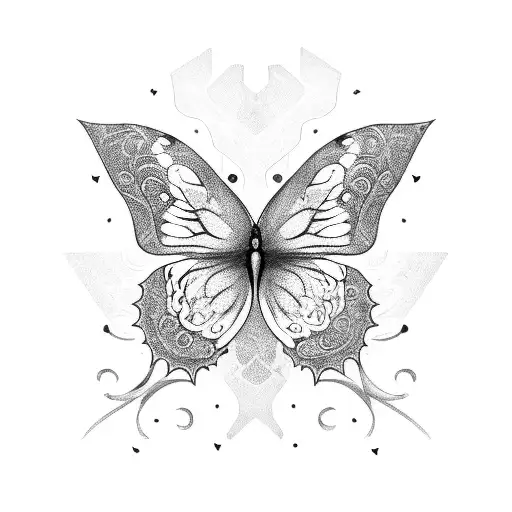 Butterflys forming a camera lens tattoo design idea