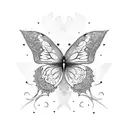 Butterflys forming a camera lens tattoo design idea