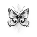 Butterflys forming a camera lens tattoo design idea