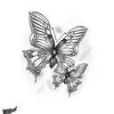 Butterflys forming a camera tattoo design idea