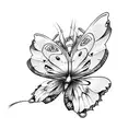 Butterflys forming a camera tattoo design idea