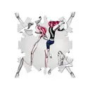 A sleeve tattoo featuring a jigsaw puzzle design intertwined with intricate dance poses and movements tattoo design idea