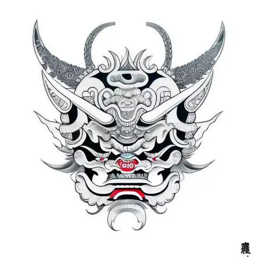 Japanese “Oni” Tattoo Idea - BlackInk AI