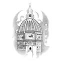 Mid-eval wood carving styled tattoo depicting the scenes of florence italy under attack within a tatto sleve tattoo design idea